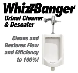 Whizz Banger logo and a urinal